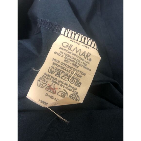 Iceberg Jean Mens Dark Navy Blue Long Sleeve Button Up Collared Shirt Size XL - Picture 7 of 9